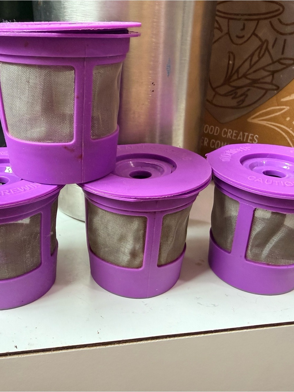 Purple Reusable Coffee Filter Pods - Pack of 4